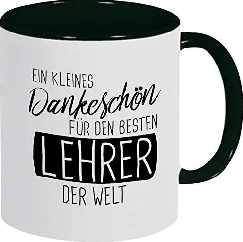 ShirtInStyle Tasse, Ein Kleines Dankeschön Für Den Besten Lehrer Der Welt Lehrer Lehrerin, Kaffeepott, Kaffeetasse, Teetasse, Spruch Schule Hort Kita Kindergaten, Farbe Schwarz von ShirtInStyle