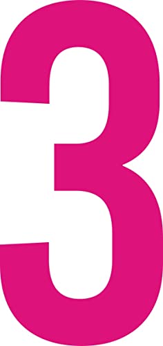 ShirtInStyle Zahlen selbsklebende Aufkleber, von 2-20cm Höhe, Mülltone, Haustür, Basteln, Boote, Nummern, Kennzeichen, Ziffer 3-15cm, pink von ShirtInStyle