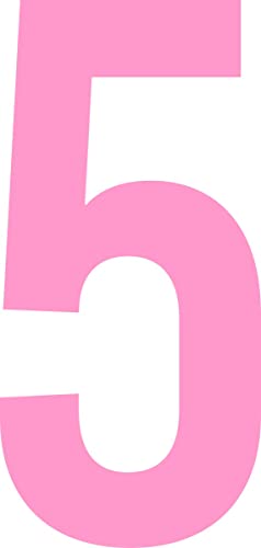 ShirtInStyle Zahlen selbsklebende Aufkleber, von 2-20cm Höhe, Mülltone, Haustür, Basteln, Boote, Nummern, Kennzeichen, Ziffer 5-14cm, rosa von ShirtInStyle