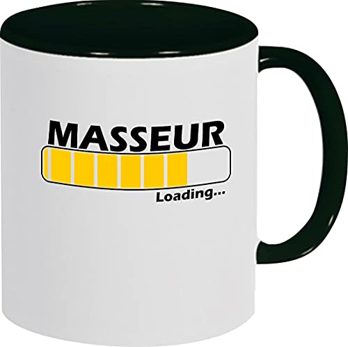 Tasse Kaffee Pott Loading Masseur Ausbildung Abschluss Job Kollegen, Spruch Sprüche, Teetasse, Farbe Schwarz von ShirtInStyle