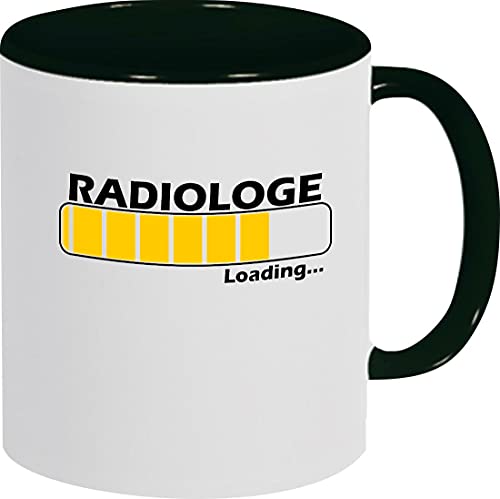 Tasse Kaffee Pott Loading Radiologe Ausbildung Abschluss Job Kollegen, Spruch Sprüche, Teetasse, Farbe Schwarz von ShirtInStyle