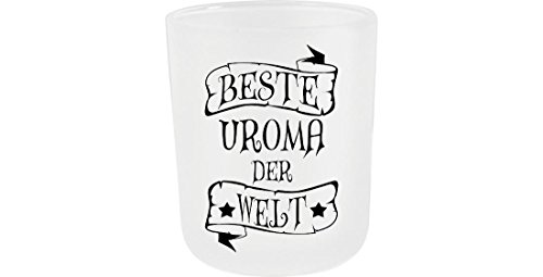 Teelichthalter satiniert aus Glas, Beste UROMA der Welt von ShirtInStyle