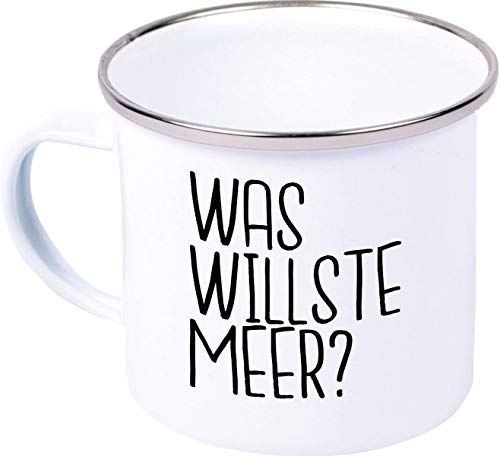 Was Willste Meer?, Familie, Kaffee Becher Mug Emaille Tasse, Weiß von ShirtInStyle