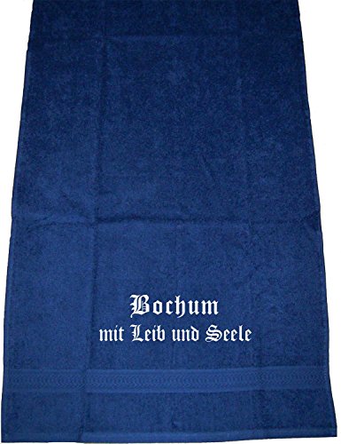 ShirtShop-Saar Bochum mit Leib und Seele; Städte Handtuch, dunkelblau von ShirtShop-Saar