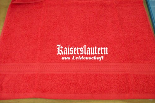 ShirtShop-Saar Kaiserslautern aus Leidenschaft; Städte Badetuch, rot von ShirtShop-Saar