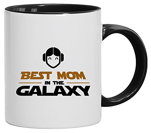 Geschenkidee Muttertags Kaffeetasse 2-farbige Tasse Best Mom In The Galaxy, Größe: onesize,weiß/schwarz von ShirtStreet