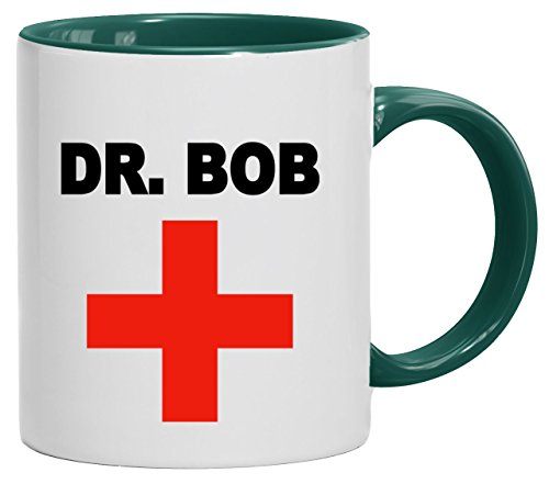 Lustige Geschenkidee Arzt ƒrztin Praxis Kaffeetasse 2-farbige Tasse Dr. Bob, Größe: onesize,weiß/grün von ShirtStreet