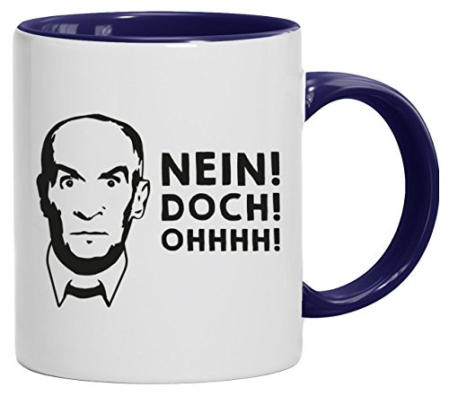 Lustige Geschenkidee Kult Film Kaffeetasse 2-farbige Tasse NEIN! DOCH! OHHHH!, Größe: onesize,weiß/blau von ShirtStreet