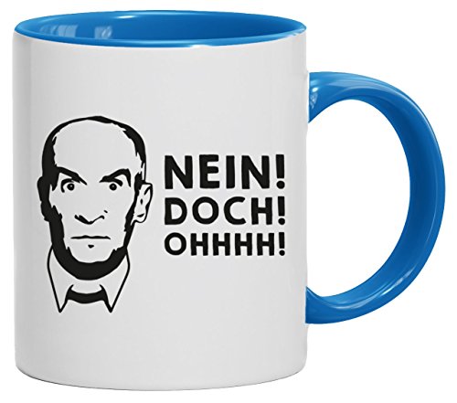 Lustige Geschenkidee Kult Film Kaffeetasse 2-farbige Tasse NEIN! DOCH! OHHHH!, Größe: onesize,weiß/hellblau von ShirtStreet