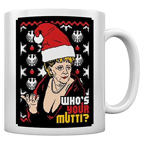 Coole Weihnachtstasse mit Angie - Who is you Mutti Kaffeetasse Tee Tasse Becher 11 Oz. Weiß von Shirtgeil