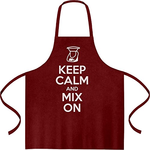 ENDLICH ALS SCHÜRZE Keep Calm and Mix On - Motiv für Thermomix Liebhaber Top Qualität Kochschürze, Grillschürze, Latzschürze One Size Bordeaux von Shirtgeil