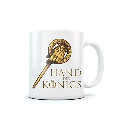 Hand des Königs - Game Serien Fan Tassen Kaffeetasse Tee Tasse Becher 11 Oz. Weiß von Shirtgeil