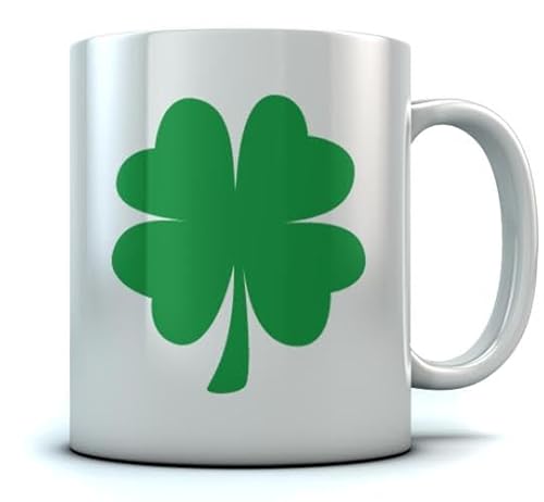 Saint Patrick`s Day Tasse mit Kleeblatt Aufdruck Kaffeetasse Tee Tasse Becher 11 Oz. Weiß von Shirtgeil