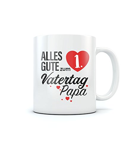 Tasse mit Spruch Papa Alles gute zum 1. Vatertag Papa Vatertagsgeschenk Kaffeetasse Papa Tassen 11 Oz. Weiß von Shirtgeil