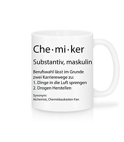 Shirtinator Beruf Definition Chemiker Geschenk Tasse mit Spruch, Arbeit Kollegen Gag Job witzig Teetasse von Shirtinator