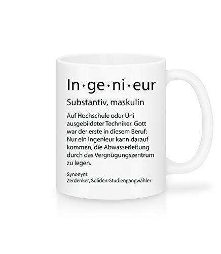 Shirtinator Beruf Definition Ingenieur Geschenk Tasse mit Spruch, Arbeit Kollegen Gag Job witzig Teetasse von Shirtinator