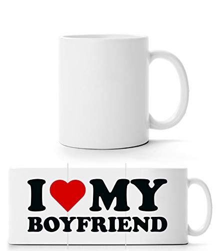 Shirtinator Geschenktasse I Love My Boyfriend I Geschenkideen Geschenke Valentinstag Jahrestag Geburtstag Liebe I Tasse Keramik 325 ml von Shirtinator