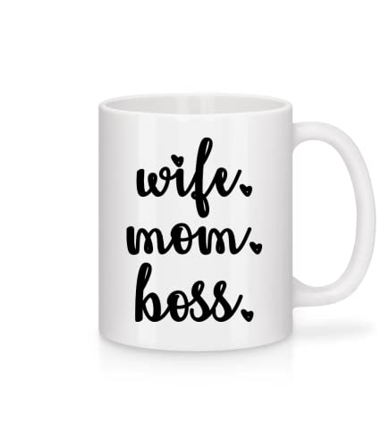 Shirtinator Mama Tasse “Wife Mom Boss” I Geschenkideen Muttertag Geburtstag für Mama Geschenke I Tasse mit lustigem Spruch von Shirtinator