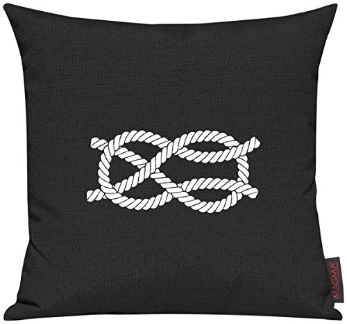 Kissenhülle Kissenbezug Sofakissen Sailing Seil Kreutzknoten Motive Maritim Urlaub Wasser See, Größe 40 x 40cm, Farbe schwarz von Shirtinstyle