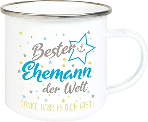 ShirtInStyle, Emaille Tasse bester Ehemann der Welt, danke das es dich gibt! Familie Freunde Geschenk Farbe weiß von ShirtInStyle