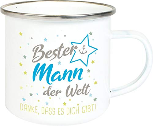 ShirtInStyle, Emaille Tasse bester Mann der Welt, danke das es dich gibt! Farbe weiß von ShirtInStyle