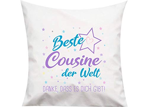 ShirtInStyle, Kissen Beste Cousine der Welt, Danke das es Dich gibt! Farbe weiß von ShirtInStyle