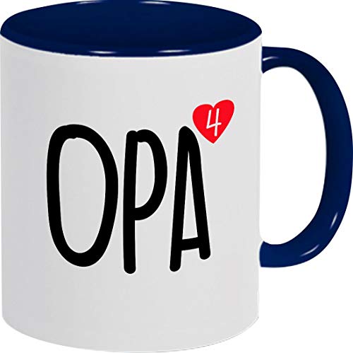 Shirtinstyle Kaffeepott Kaffeetasse, Opa hoch 4, vierfacher Opa, Familie Verwandschaft, Liebe, Freude, Dankbarkeit, Logo, Spruch, Motiv, Farbe blau Shirtinstyle Kaffeepott Kaffeetasse, Opa hoch 4, vierfacher Opa, Familie Verwandschaft, Liebe, Freude, Dankbarkeit, Logo, Spruch, Motiv, Farbe blau von Shirtinstyle