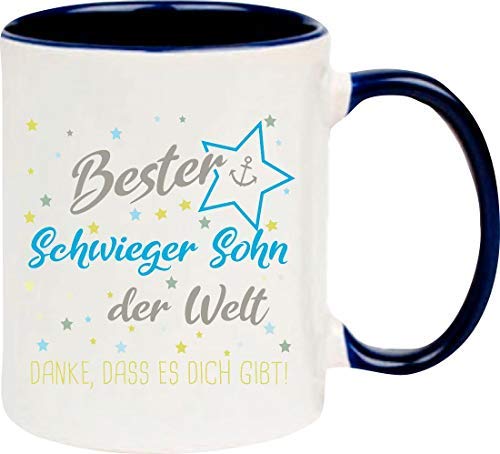 ShirtInStyle Kaffeetasse, Bester Schwiegersohn der Welt Danke, dass es dich gibt! Kaffeepott, Tasse. Farbe blau von ShirtInStyle