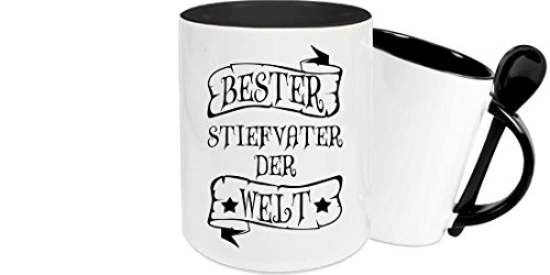 Shirtinstyle Keramiktasse mit Löffel, Bester Stiefvater der Welt Shirtinstyle Keramiktasse mit Löffel, Bester Stiefvater der Welt von Shirtinstyle