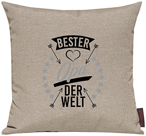 ShirtInStyle Kissen Sofakissen Motiv Typo Kuschelidee Bester Opa der Welt, Familie Verwandschaft, Liebe, Freude, Dankbarkeit, Kissen, Sofa, Farbe Taupe von ShirtInStyle