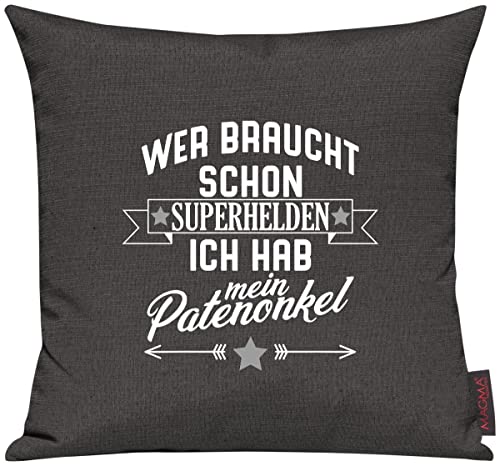 Shirtinstyle Kissen Sofakissen Wer braucht Schon Superhelden ich hab Mein Patenonkel, Familie Verwandschaft, Kissen, Sofa, Größe 40 x 40cm, Farbe anthrazit Shirtinstyle Kissen Sofakissen Wer braucht Schon Superhelden ich hab Mein Patenonkel, Familie Verwandschaft, Kissen, Sofa, Größe 40 x 40cm, Farbe anthrazit von Shirtinstyle
