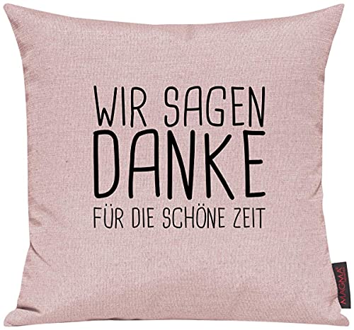 ShirtInStyle Kissen Sofakissen Motiv Typo Kuschelidee Wir Sagen Danke für die schöne Zeit, Abschied Kita Kindergarten Schule, Kissen, Sofa, Farbe Altrose von ShirtInStyle