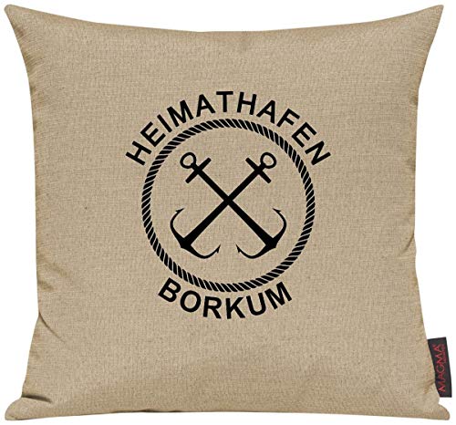 Shirtinstyle Sofakissen Heimathafen Borkum, Kissen, Meer, Heimatort, Stadt, Urlaub, Größe 40 x 40cm, Farbe Beige Shirtinstyle Sofakissen Heimathafen Borkum, Kissen, Meer, Heimatort, Stadt, Urlaub, Größe 40 x 40cm, Farbe Beige von Shirtinstyle