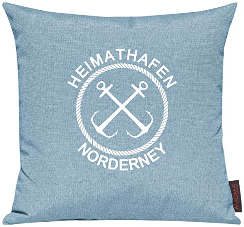 ShirtInStyle Kissenhülle Für Auserwählte! Sofakissen Motiv Typo Kuschelidee Heimathafen Norderney, Kissen, Sofa, Deko, Kuscheln, Urlaub, See, Meer, Heimatort, Stadt, Urlaub, Farbe Tuerkis von ShirtInStyle