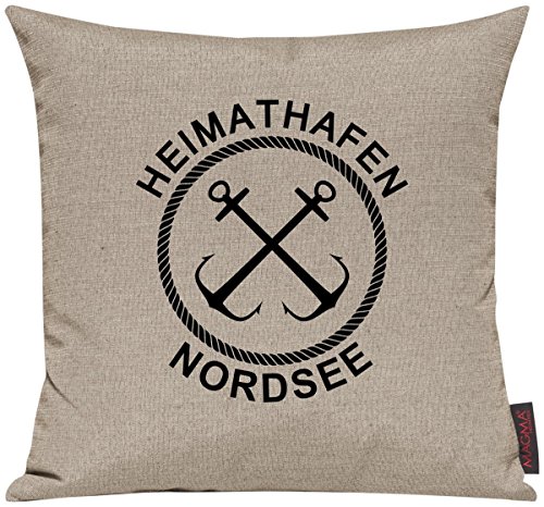 Shirtinstyle Kissenhülle Für Auserwählte! Sofakissen Motiv Typo Kuschelidee Heimathafen Nordsee, Kissen, Sofa, Deko, Kuscheln, Urlaub, See, Meer, Heimatort, Stadt, Urlaub, Farbe Taupe von ShirtInStyle