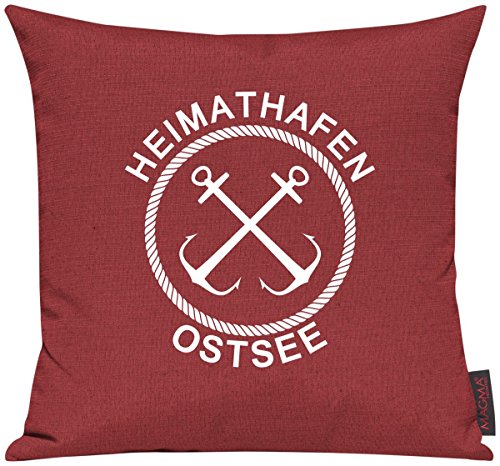 ShirtInStyle Kissenhülle Für Auserwählte! Sofakissen Motiv Typo Kuschelidee Heimathafen Ostsee, Kissen, Sofa, Deko, Kuscheln, Urlaub, See, Meer, Heimatort, Stadt, Urlaub, Farbe Tomate von ShirtInStyle