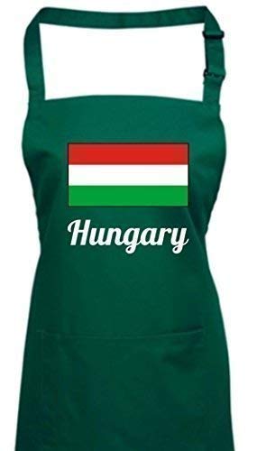 Shirtinstyle Kochschürze Latzschürze Ungarn Hungary Länderschürze, Farbe Bottlegreen von Shirtinstyle