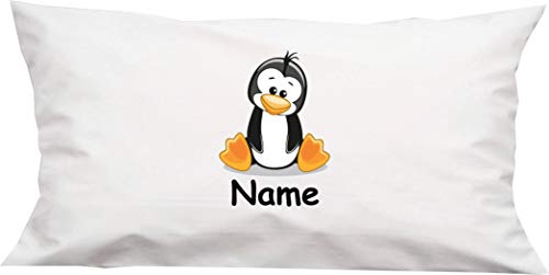 ShirtInStyle Kopfkissen, Dekokissen mit Füllung Tiermotiv Pinguin mit Wunschname, Text, Wunschtext, Kinder Kinderzimmer Deko 40x80cm von ShirtInStyle