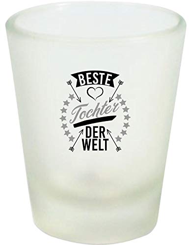 Shirtinstyle Schnapsglas Glas Beste Tochter der Welt, Familie Verwandschaft, Liebe, Freude, Dankbarkeit von Shirtinstyle