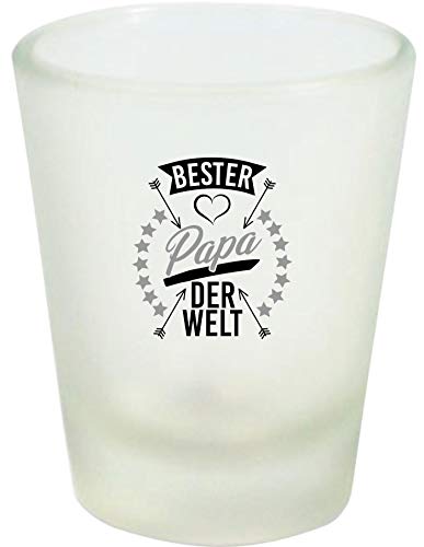 Shirtinstyle Schnapsglas Glas Bester Papa der Welt, Familie Verwandschaft, Liebe, Freude, Dankbarkeit von Shirtinstyle