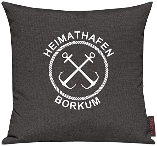 Shirtinstyle Sofakissen Heimathafen Borkum, Kissen, Meer, Heimatort, Stadt, Urlaub, Größe 40 x 40cm, Farbe Anthrazit Shirtinstyle Sofakissen Heimathafen Borkum, Kissen, Meer, Heimatort, Stadt, Urlaub, Größe 40 x 40cm, Farbe Anthrazit von Shirtinstyle