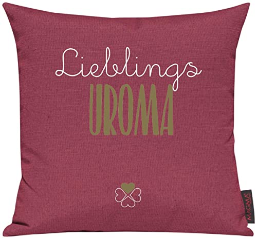 ShirtInStyle Sofakissen Motiv Typo Kuschelidee Lieblingsmensch Lieblings Uroma, Kissen, Sofa, Deko, Geschenk Familie Liebe, Farbe pink von ShirtInStyle