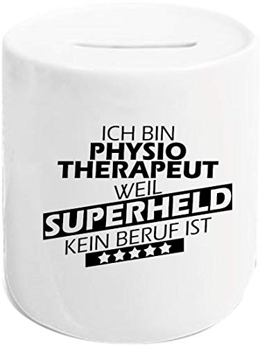 ShirtInStyle Spardose Sparschwein, Ich Bin Physiotherapeut Weil Superheld kein Beruf ist, Beruf Ausbildung Abschluss von ShirtInStyle