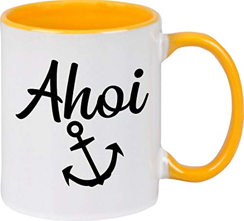 ShirtInStyle Tasse, Ahoi Anker, Kaffeepott, Kaffeetasse, Farbe Gelb von ShirtInStyle