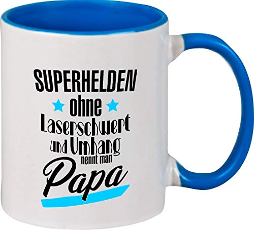 ShirtInStyle Tasse, Superhelden Ohne Laserschwert Und Umhang Nennt Man Papa, Kaffeepott, Kaffeetasse, Farbe Royal von ShirtInStyle