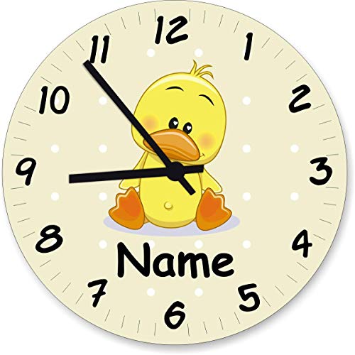 Shirtinstyle Wanduhr Kinderzimmeruhr Ente mit Wunschnamen Geschenk Uhr Kinder Handmade, 29cm, Farbe Pastellbgelb Shirtinstyle Wanduhr Kinderzimmeruhr Ente mit Wunschnamen Geschenk Uhr Kinder Handmade, 29cm, Farbe Pastellbgelb von Shirtinstyle