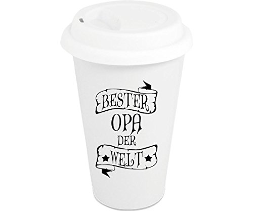 Shirtinstyle to Go Becher aus Porzellan mit Deckel, Bester Opa der Welt Shirtinstyle to Go Becher aus Porzellan mit Deckel, Bester Opa der Welt von Shirtinstyle