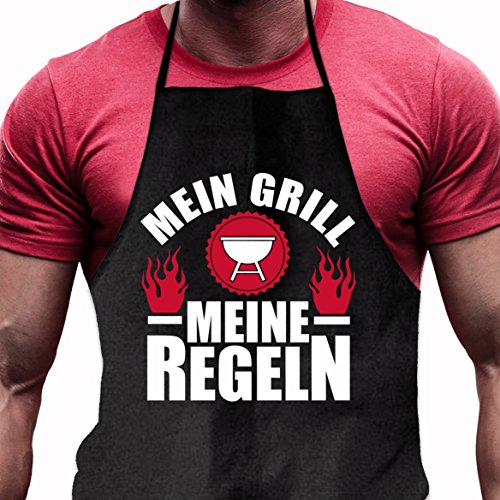 Shirtoo Grillschürze Mein Grill - Meine Regeln - Lustiges Geschenk für echte Männer und Grill-Fans von Shirtoo