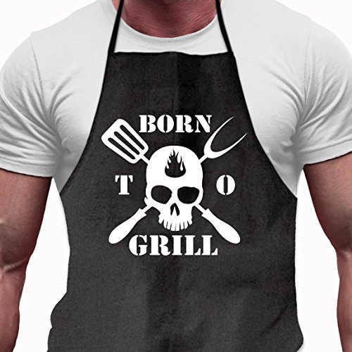 Shirtoo Grillschürze Born to Grill - Lustiges Geschenk für echte Männer und Grill-Fans von Shirtoo