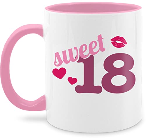 Tasse Tassen 325ml - 18. Geburtstag - Sweet Eighteen - 325 ml - Rosa - geschenk 18 zum jahre geschenke für 18ten coole+geschenkideen+18+geburtstag geb geburtstagsgeschenk junge 18.geburtstag von Shirtracer